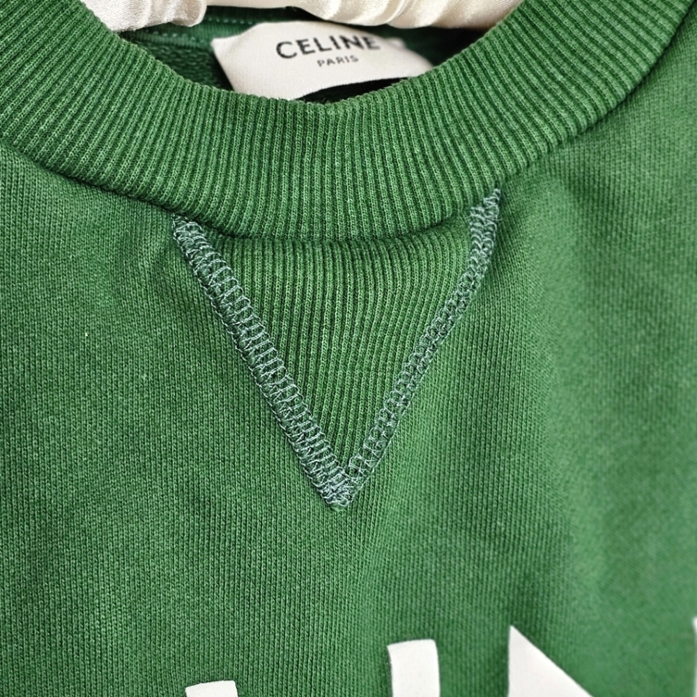 Celine Logo Cropped Crewneck Sweatshirt - Picture 3 of 8